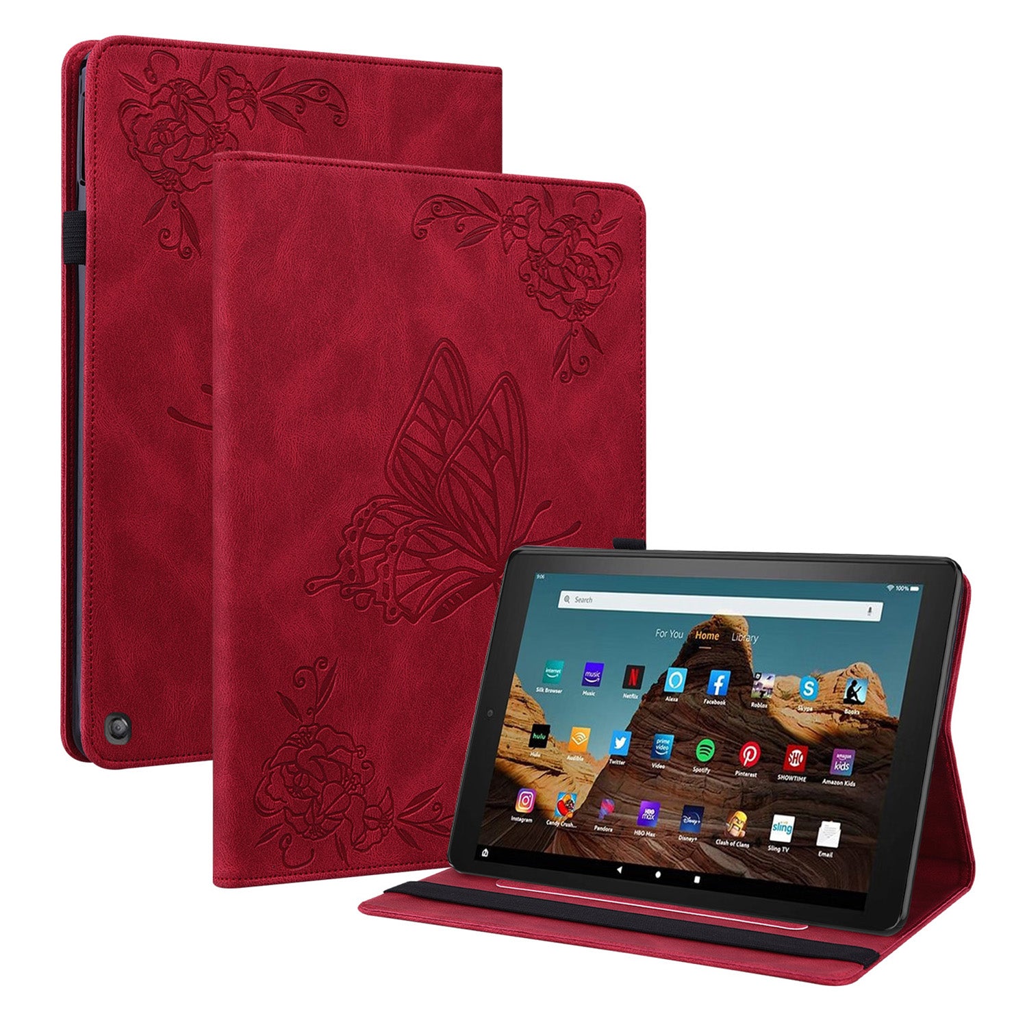 For Amazon Fire HD 10 (2023) Leather Case Card Holder Stand Tablet Cover For Amazon Fire HD 10 (2023) Leather Case Card Holder Stand Tablet Cover